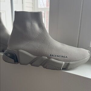 Balenciaga Light Gray Knit Sneakers